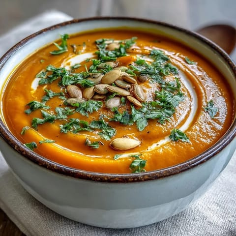 Steaming Carrot Ginger Soup in a rustic bowl, featuring a vibrant orange hue and a bright squeeze of lemon garnish.