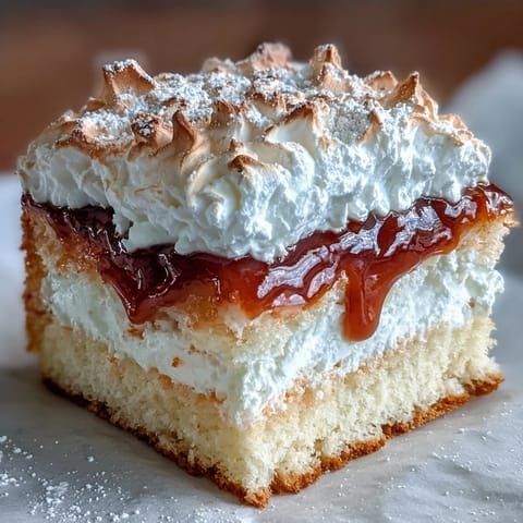 Sliced Homemade Brazo Gitano revealing sweet guava filling, dusted with powdered sugar.
