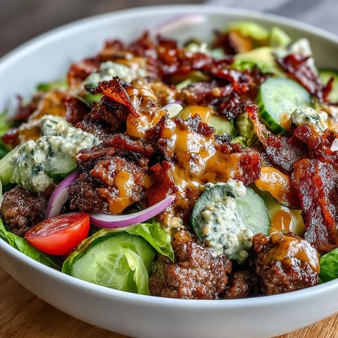 Keto Bacon Cheeseburger Salad