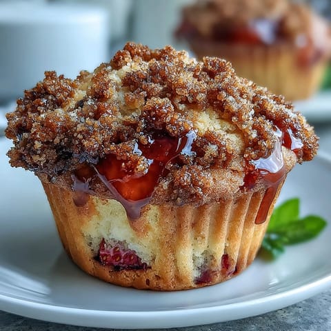 Strawberry Sourdough Muffins