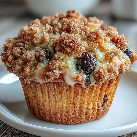 Golden sourdough muffins filled with juicy blueberries and bright lemon zest, crowned with a buttery cinnamon streusel. A perfect homemade breakfast or snack.