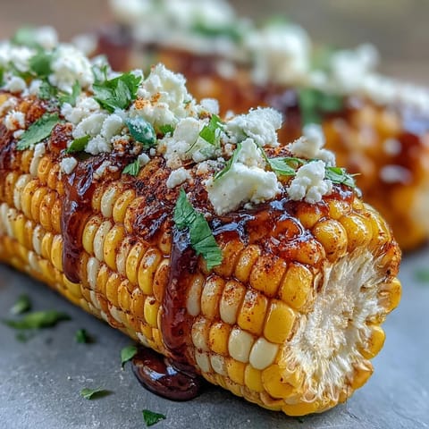 Creamy Mexican-style corn on the cob with Cotija cheese and chili, ready in minutes using the microwave.