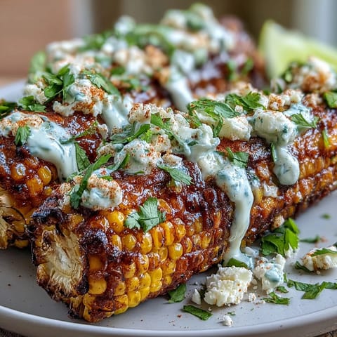 Bright, tangy elote-style corn topped with crumbled Cotija, chili, and lime—perfect as a quick vegetarian side.