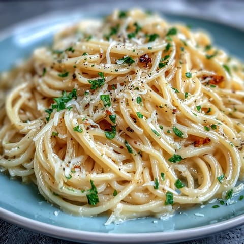 Easy Lemon Butter Pasta with bright citrus aroma and creamy Parmesan sauce, garnished with fresh parsley and served in a rustic bowl.