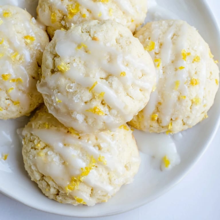 Close-up of freshly baked Lemon Sugar Cookies, sweet, buttery, and dusted with granulated sugar.