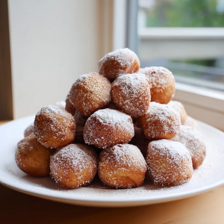 Mouthwatering image of doughnut holes, crisp outsides, soft interiors, perfect for sharing and enjoying.