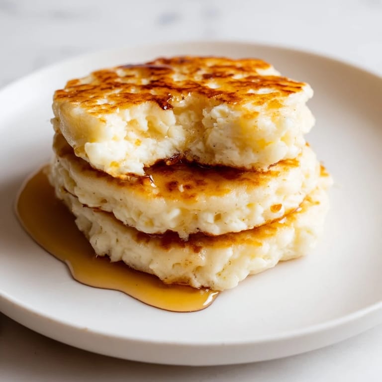 Warm, tender cottage cheese pancakes served with fresh fruit showcasing a perfect breakfast presentation.