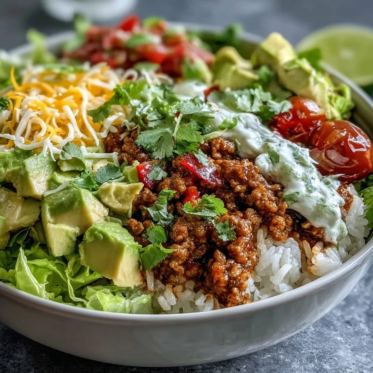 Spicy ground turkey and colorful vegetables fill a bowl of rice, ready for a quick, customizable weeknight dinner.