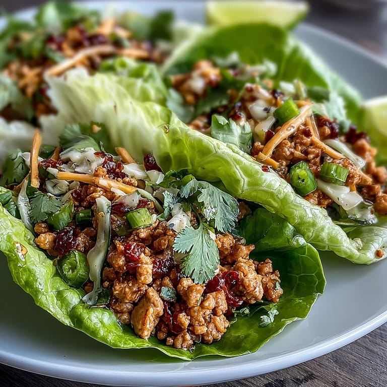 Bright lettuce tacos with juicy turkey filling and a refreshing mango slaw, perfect for a fresh, flavorful, low-carb meal.