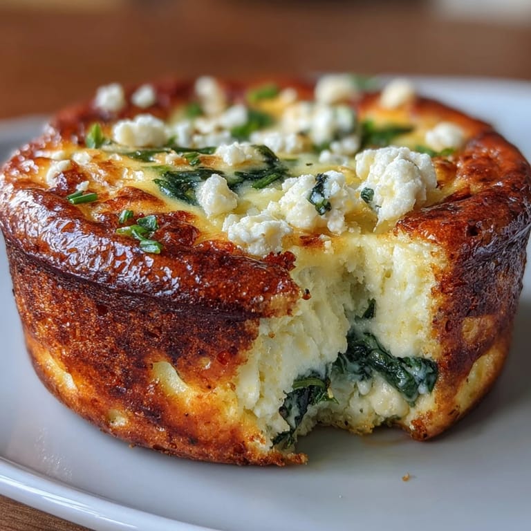 Protein-packed spinach and feta egg muffins, baked to perfection for a delicious, gluten-free breakfast or snack.