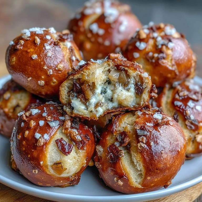 Fluffy sourdough pretzel bites topped with flaky sea salt and baked to golden perfection, ideal for appetizers or game day snacks.  