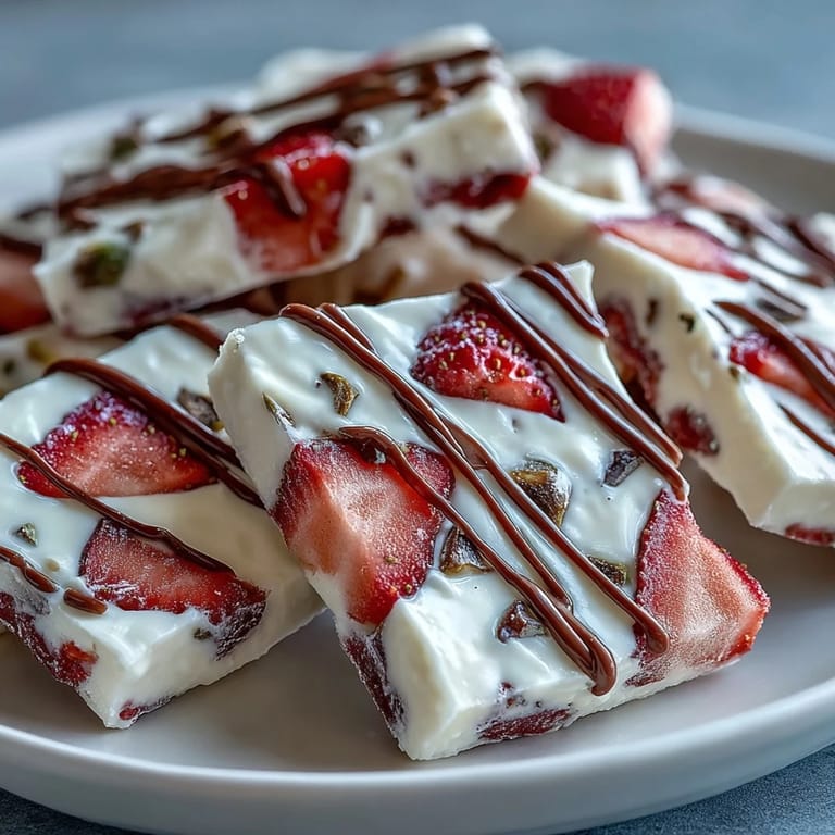 Layered yogurt, ripe strawberries, and chopped pistachios create a colorful, refreshing Valentine's dessert.
