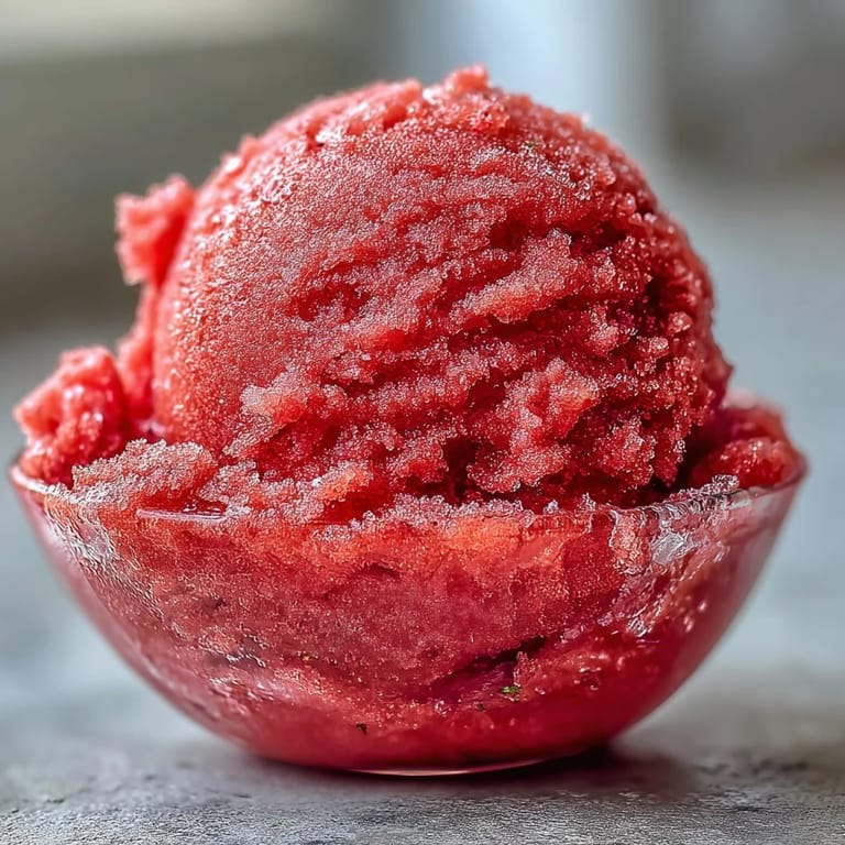 Refreshing strawberry lime sorbet inspired by the classic daiquiri cocktail, featuring bright fruit flavors and a grown-up twist for adults.