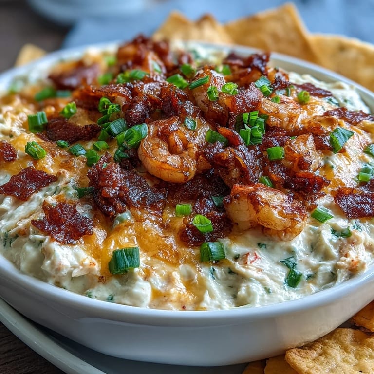 Hot and cheesy Crawfish Boil Dip served with crackers, perfect for parties and game day snacking.