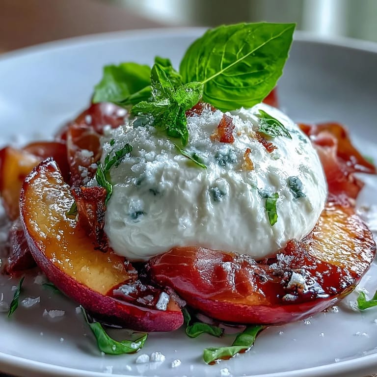 Bright burrata, juicy peaches, and crisp prosciutto make this summer salad vibrant.