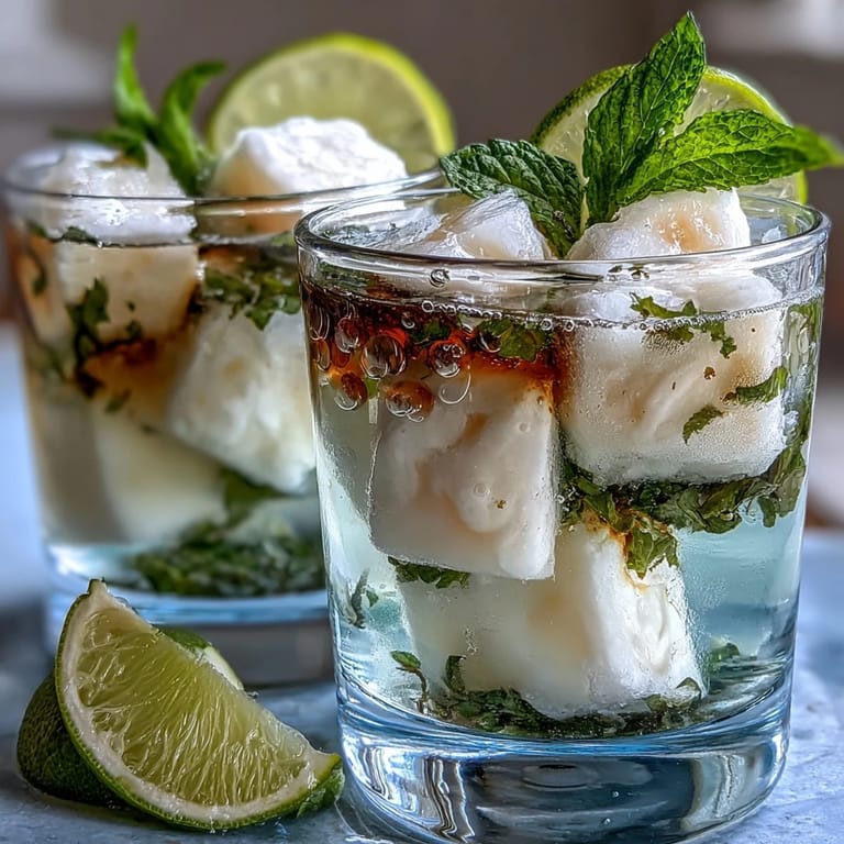 See translucent, homemade lychee agar jelly cubes chilled in sparkling yuzu and mint.
