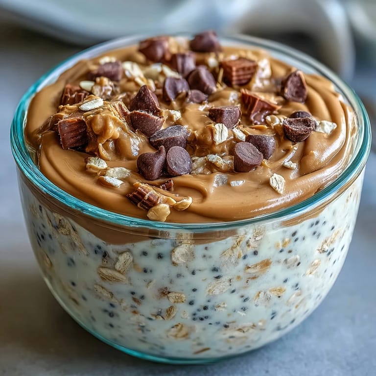 Deliciously thick Protein Cookie Dough Overnight Oats perfect for a quick breakfast.