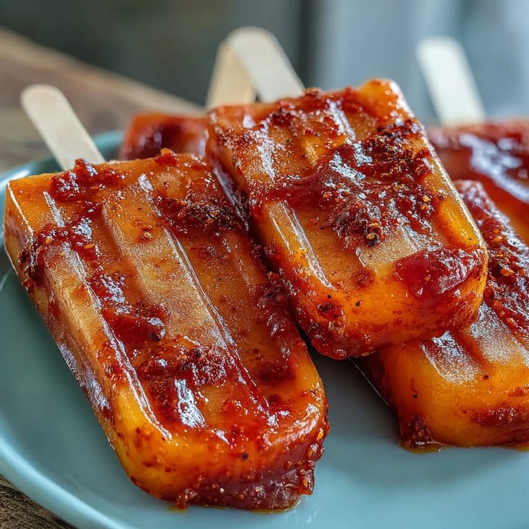 Refreshing Tajin mango chamoy popsicles, a perfect cool and tangy summer treat.