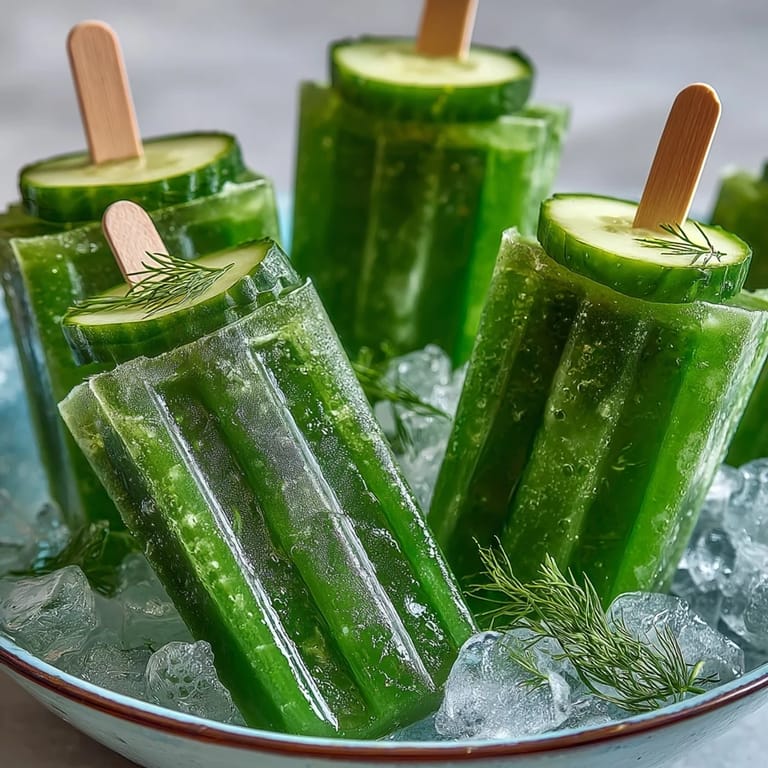 A bright green, ice-cold Pickle Juice Popsicle, perfect for a hot day.