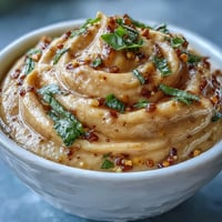 Guava Chutney in a small white bowl, its pinkish-orange texture flecked with coconut and herbs, ready to be served with idli.