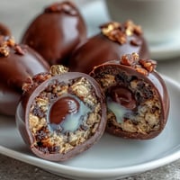 Dubai Chocolate Strawberry Easter Eggs with Crunch Filling in a glossy pink shell, filled with creamy hazelnut-chocolate crunch and crisped rice, ready for festive serving.