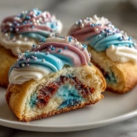 Whimsical pastel swirl cookies inspired by Cookie Run Kingdom, perfect for birthday celebrations.  